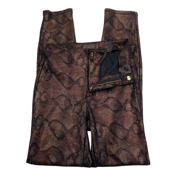 MOTHER High Waisted The Looker 24 Black Snake Skin Pants - Picture 5 of 16